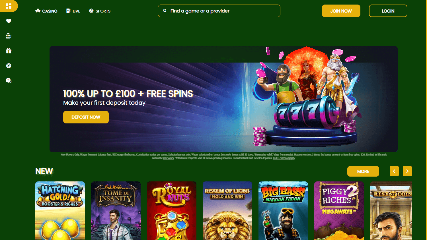 PotsOfLuck Casino Desktop screenshot